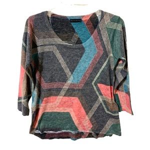 Nally & Millie USA Top - Multicolor - Geometrical Design - Small